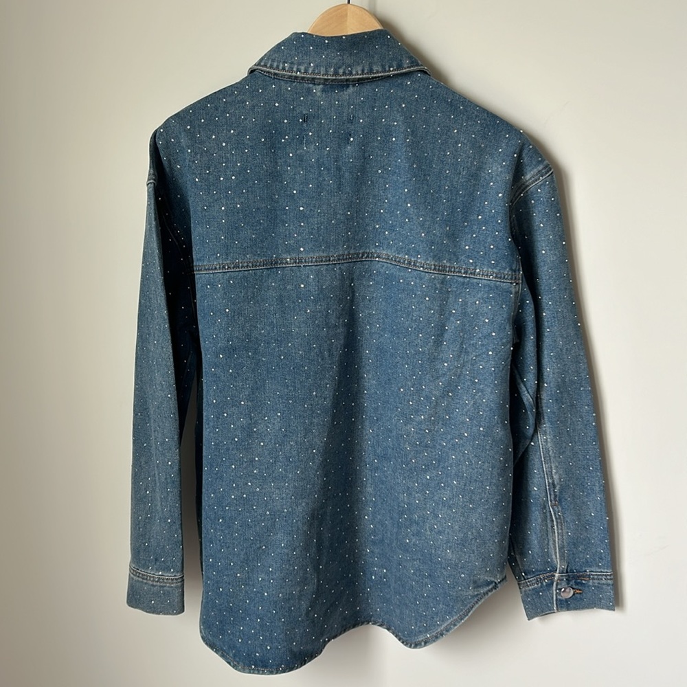 House of Harlow 1960 Denim Crystal Button Down Shirt/ Jacket - Picture 9 of 9
